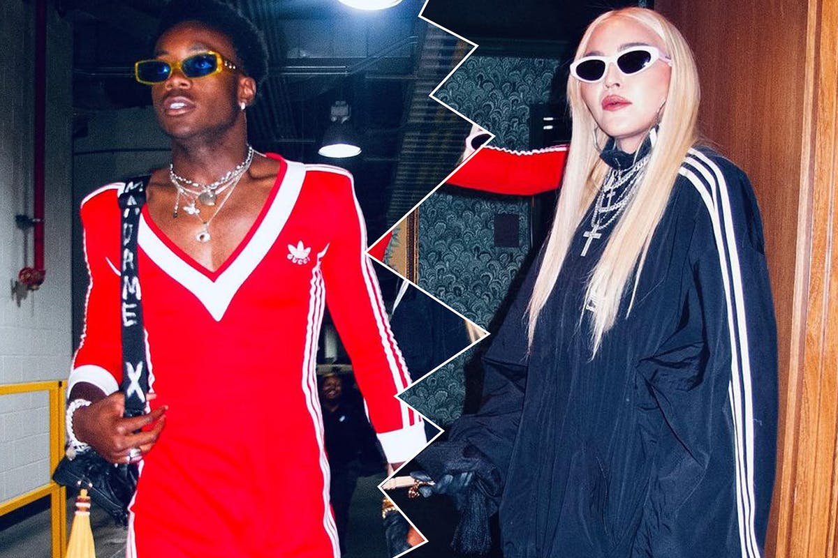 Madonna \u0026 Son David Banda Wear adidas x Gucci/Balenciaga Collab